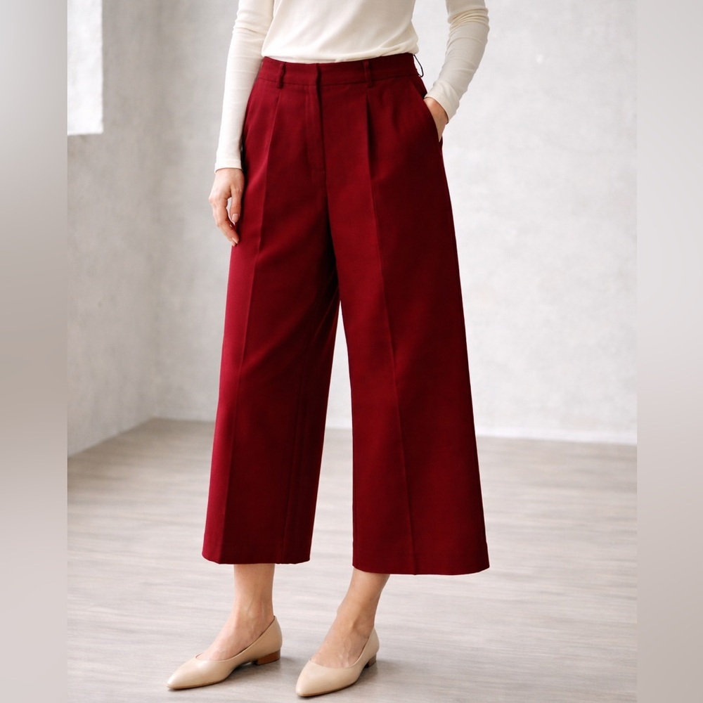 NWT VINCE Culotte in Deep Merlot | 14 | Gorgeous Drapey Luxe Fabric